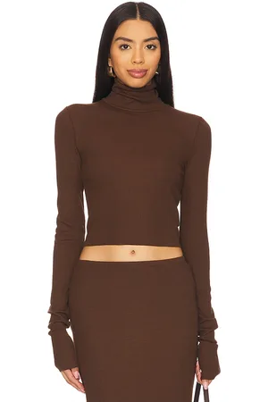 ÉTERNE Cropped Fitted Turtleneck Top in - . Size XL (also in XS).
