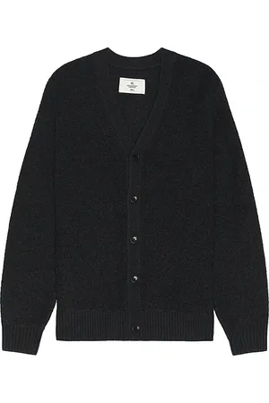 Reigning Champ Textured Boucle Turf Cardigan in - Black. Size L (also in M, S, XL/1X).