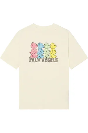 Palm Angels Crossroads Bear Tee in - Cream. Size L (also in XL/1X).
