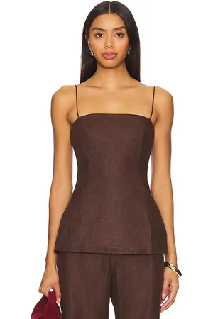 FAITHFULL THE BRAND X REVOLVE Ostano Top in - Chocolate. Size L (also in M, XL).