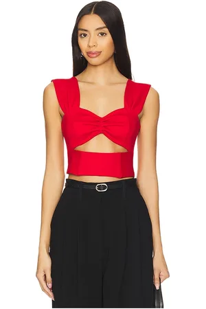 NONchalant Label Juliana Crop Top in - Red. Size L (also in M, S, XS).