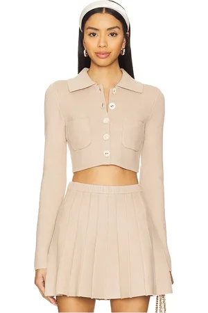 MAJORELLE Solveig Cardigan in - Beige. Size L (also in M, S, XS).