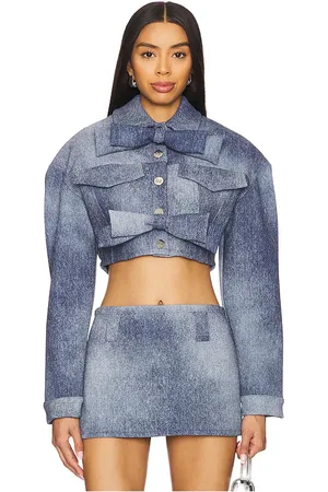 Milkwhite Cropped Jacket in - Blue. Size M (also in S, XS).