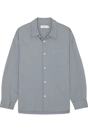 Frame Relaxed Denim Shirt in - Slate. Size M (also in S, XL/1X).