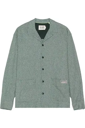 Scotch&Soda Relaxed Fit Structured Overshirt in - Sage. Size L (also in M, S, XL/1X).