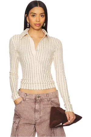 The Attico Long Sleeve Top in - Beige. Size 38 (also in 40, 42, 44).