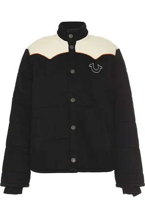 True Religion Big T Western Puffer Jacket in - Black. Size L (also in M, S, XL/1X).