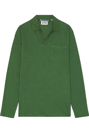 Scotch&Soda Chest Pocked Relaxed Fit Polo Sweater in - Sage. Size L (also in M, S, XL/1X).