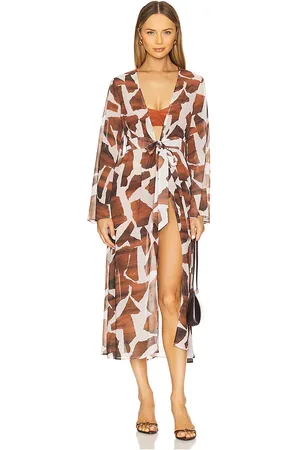 Milly Vince Ocean Puzzle Dress in - Brown. Size L (also in P, S).