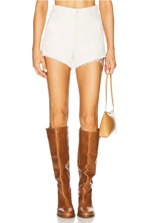 Mother The Rocky Tomcat Kick Fray Short in - Ivory. Size 23 (also in 27, 28, 29, 32, 33).