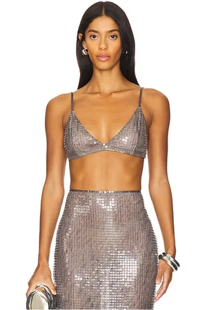 Ceren Ocak Sequin Top in - Metallic Neutral. Size M (also in S, XL, XS, XXS).
