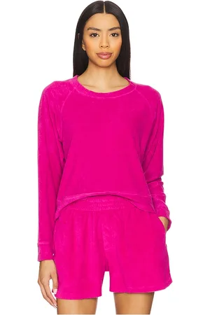 Bobi Terry Top in - Fuchsia. Size L (also in M, S, XL, XS).