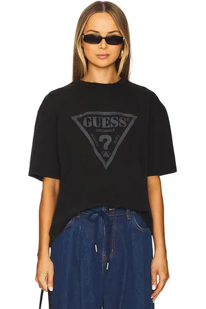 Guess Vintage Triangle Tee in - Black. Size L (also in M, S, XL/1X).