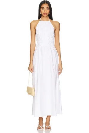 Solid Meira Dress in - White. Size L (also in M, XL).