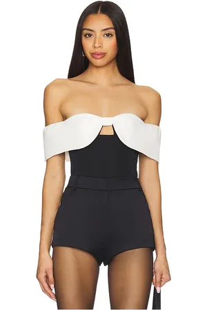 MAJORELLE Koraline Top in - Black, White. Size L (also in M, S, XL, XS).