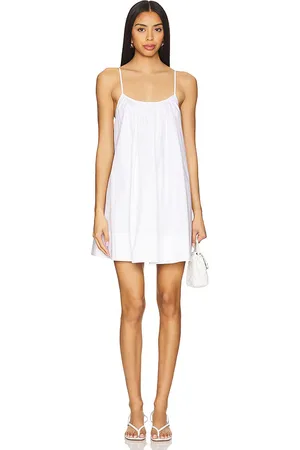 Solid Lindsay Dress in - White. Size L (also in M, XL).