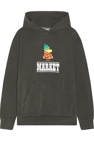 MARKET Peanuts Puffer Hoodie in - Black. Size L (also in M, S, XL/1X).