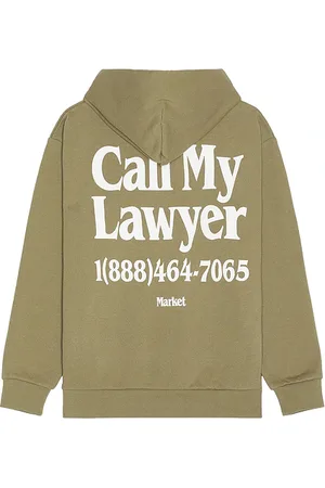 MARKET Call My Lawyer Hoodie in - Olive. Size L (also in M, XL/1X).