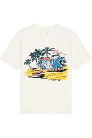 Rhude Beach Side Tee in - White. Size S (also in XL/1X).