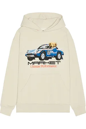 MARKET Ultimate Rally Bear Hoodie in - Cream. Size L (also in M, S, XL/1X).