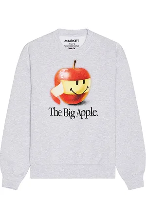 MARKET Smiley Big Apple Crewneck Sweatshirt in - Grey. Size M (also in L, S, XL/1X).