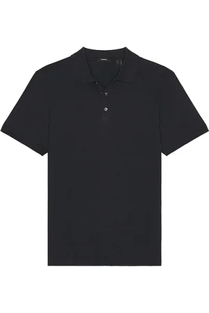 THEORY Bron Short Sleeve Polo in - Blue. Size M (also in S, XL/1X, XXL/2X).