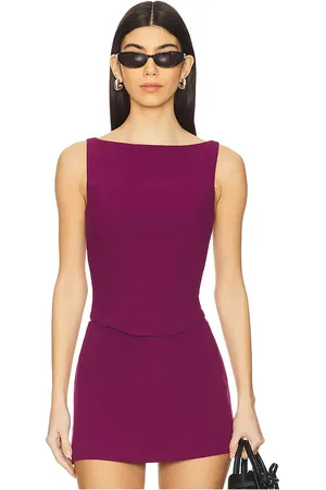 Amanda Uprichard X REVOLVE Ines Top in - Burgundy. Size L (also in M, S, XL, XS).