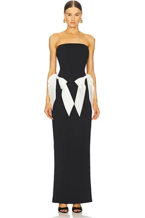Susanna Chow Georgina Strapless Dress in - Black. Size 4 (also in 6, 8).