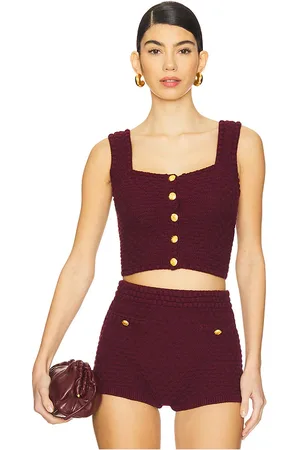 MAJORELLE Evaline Top in - Burgundy. Size L (also in M, S, XS, XXS).