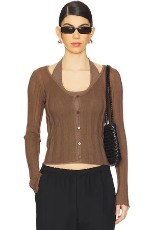 SOVERE Duality Knit Cardi Set in - Brown. Size L (also in M, S, XL).