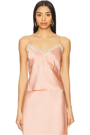 LOVESHACKFANCY Claudina Top in - Blush. Size L (also in M, S, XL, XS, XXS).