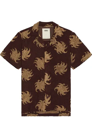 Oas Mocha Ember Cuba Terry Shirt in - . Size L (also in M, S, XL/1X).
