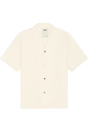 Oas Ecru Bodega Canvas Shirt in - Beige. Size L (also in M, S, XL/1X).
