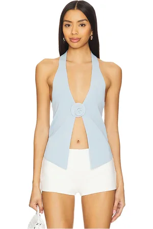 MORE TO COME Dixie Halter Top in - Baby Blue. Size L (also in M).