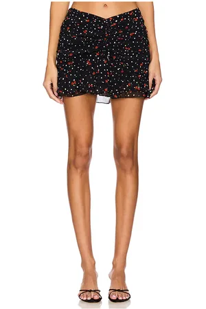 Des Phemmes Draped Mini Skirt in - Black. Size 40/S (also in 42/M).