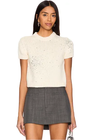 Des Phemmes Chunky Knit T Shirt in - Cream. Size L (also in M, S).