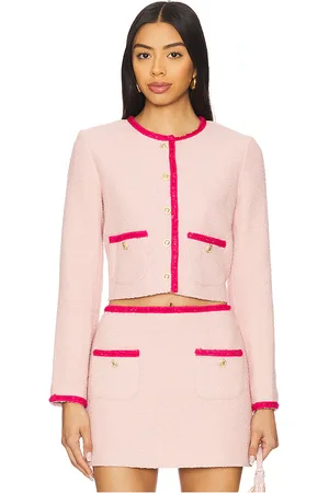 Amanda Uprichard Long Sleeve Braswell Jacket in - Pink. Size L (also in M, S, XS).