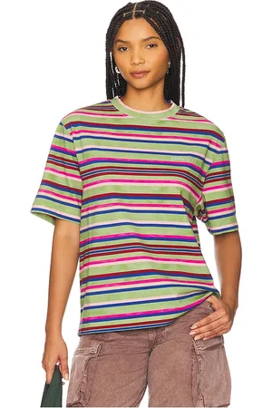 Khrisjoy Celeste Stripes Tee in - Green. Size L (also in M, S, XS).