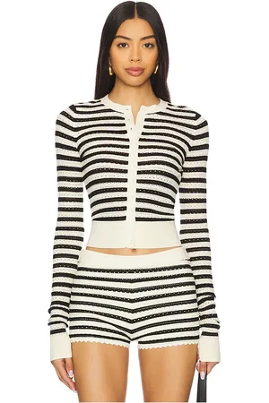 Amanda Uprichard Seine Cardigan in - Black,White. Size M (also in S, XL).