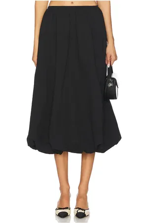 Lioness Intuition Bubble Midi Skirt in - Black. Size L (also in M, S, XL, XS).