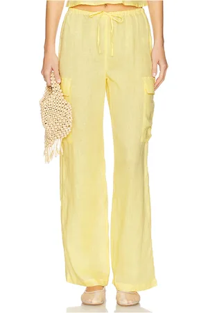 L*Space Sundown Cargo Pant in - Yellow. Size L (also in M, S, XL, XS).