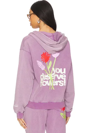 The Mayfair Group You Deserve Flowers Fitted Hoodie in - Purple. Size S/M (also in XS).
