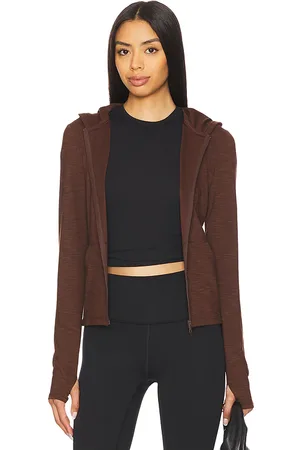 Beyond Yoga Heather Rib Morning Jog Hoodie in - Brown. Size L (also in M, S, XL, XS).