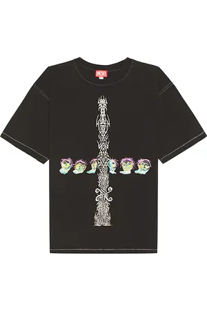 Diesel Box Tee in - Charcoal. Size L (also in M, S, XL/1X).