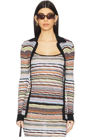 Missoni Long Sleeve Shirt in Multicolor With Blue Tones in Multicolor W/ Blue Tones - Rust, Baby Blue. Size 38/2 (also in 40/4, 42/6).