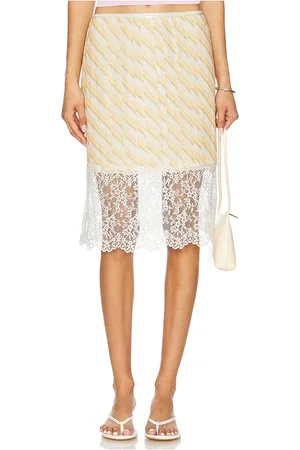 Le Superbe Lingerie Slip Skirt in - Lemon. Size L (also in M, S, XS).