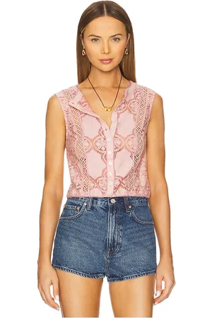 Free People Jae Knit Top in - Blush. Size L (also in M, S, XL, XS).
