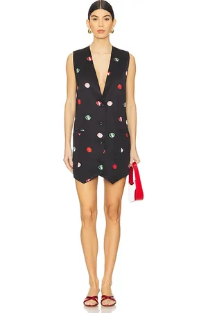 Fiorucci Lollipop Print Vest Dress in - Black. Size 36 (also in 38, 40, 42).