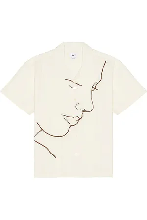 Obey Frances Woven Shirt in - Tan. Size L (also in M, S, XL/1X).
