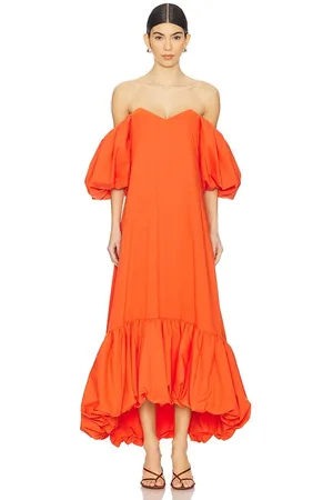 Caroline Constas Lucia Midi Dress in - Orange. Size S (also in XS).